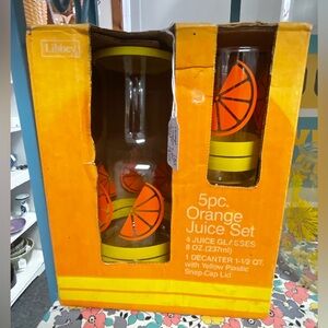 Libbey Orange Juice Glasses & Decanter Set